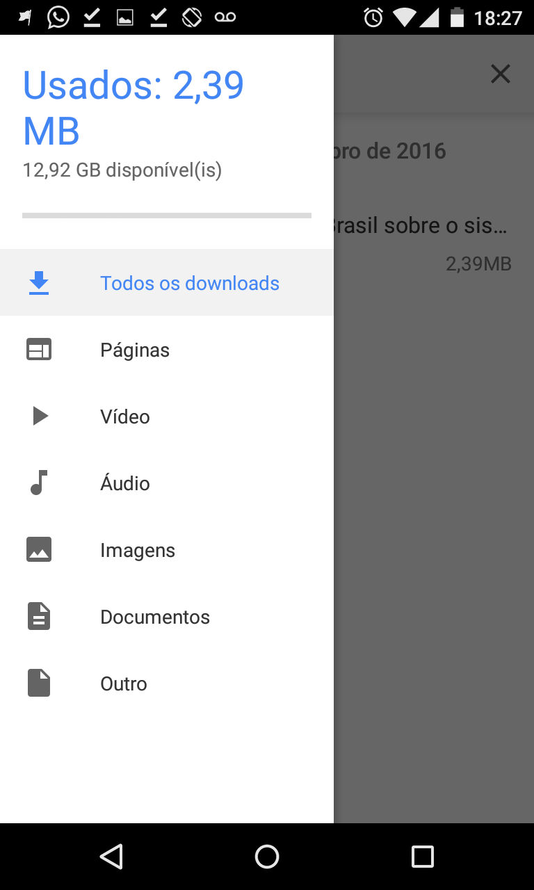 Chrome Android versão 55