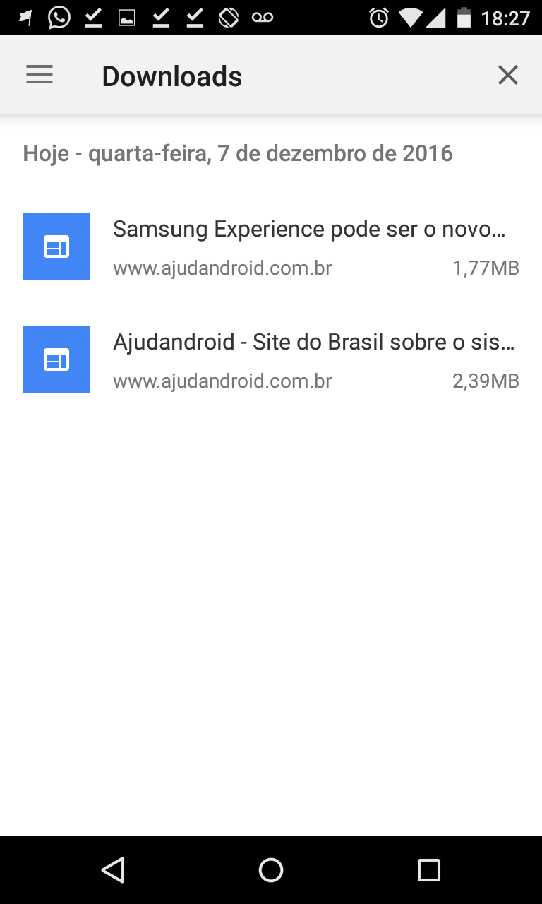 Chrome Android versão 55