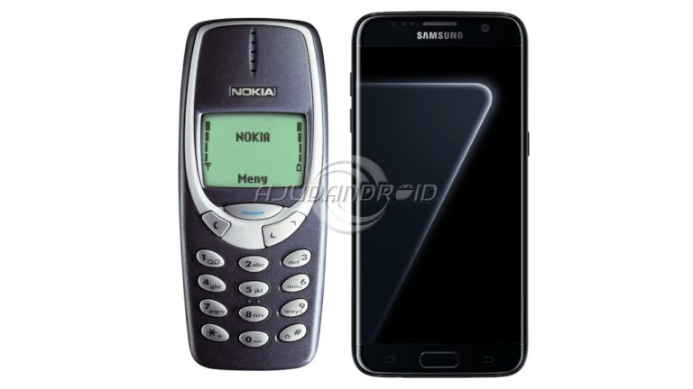 Nokia celular e Samsung smartphone