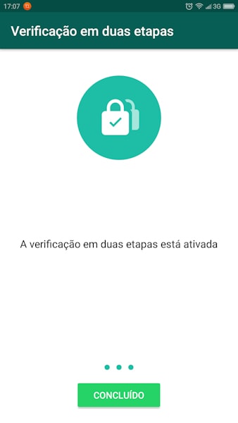 WhatsApp verificação de segurança em duas etapas