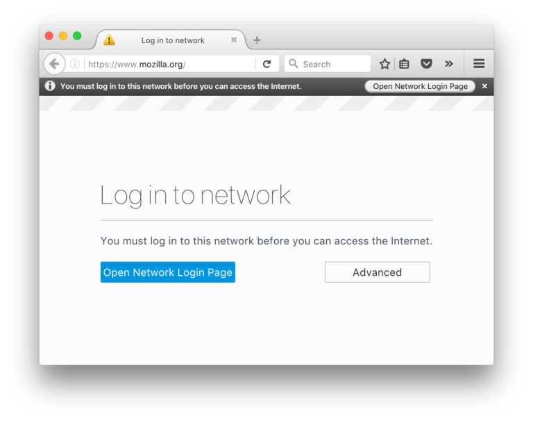 Firefox 52 Wi-Fi Login