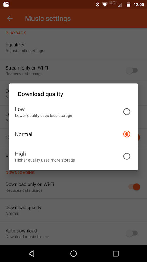 Google Play Música Wi-Fi