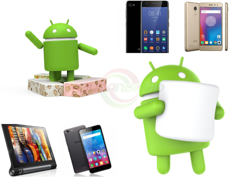 Android Nougat Lenovo Zuk Z2 Plus e Vibe K6, Android Marshmallow Vibe K5 e Yoga Tab 3