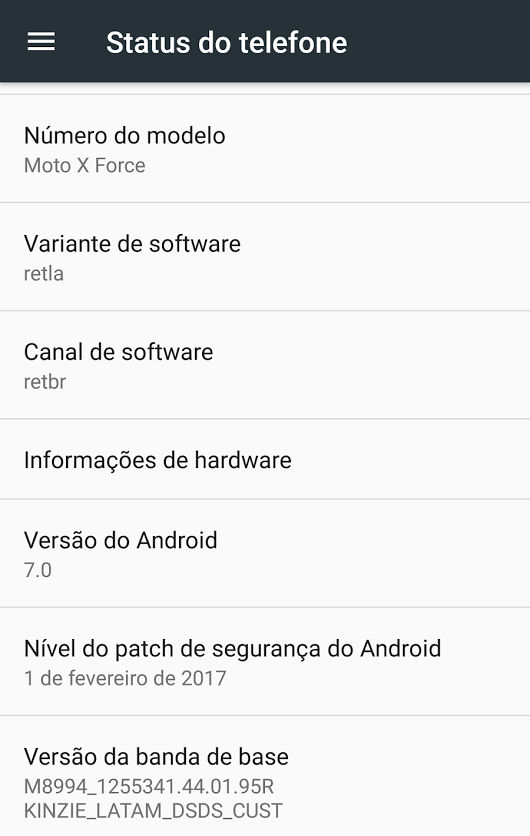  Moto X Force Android 7.0 Nougat