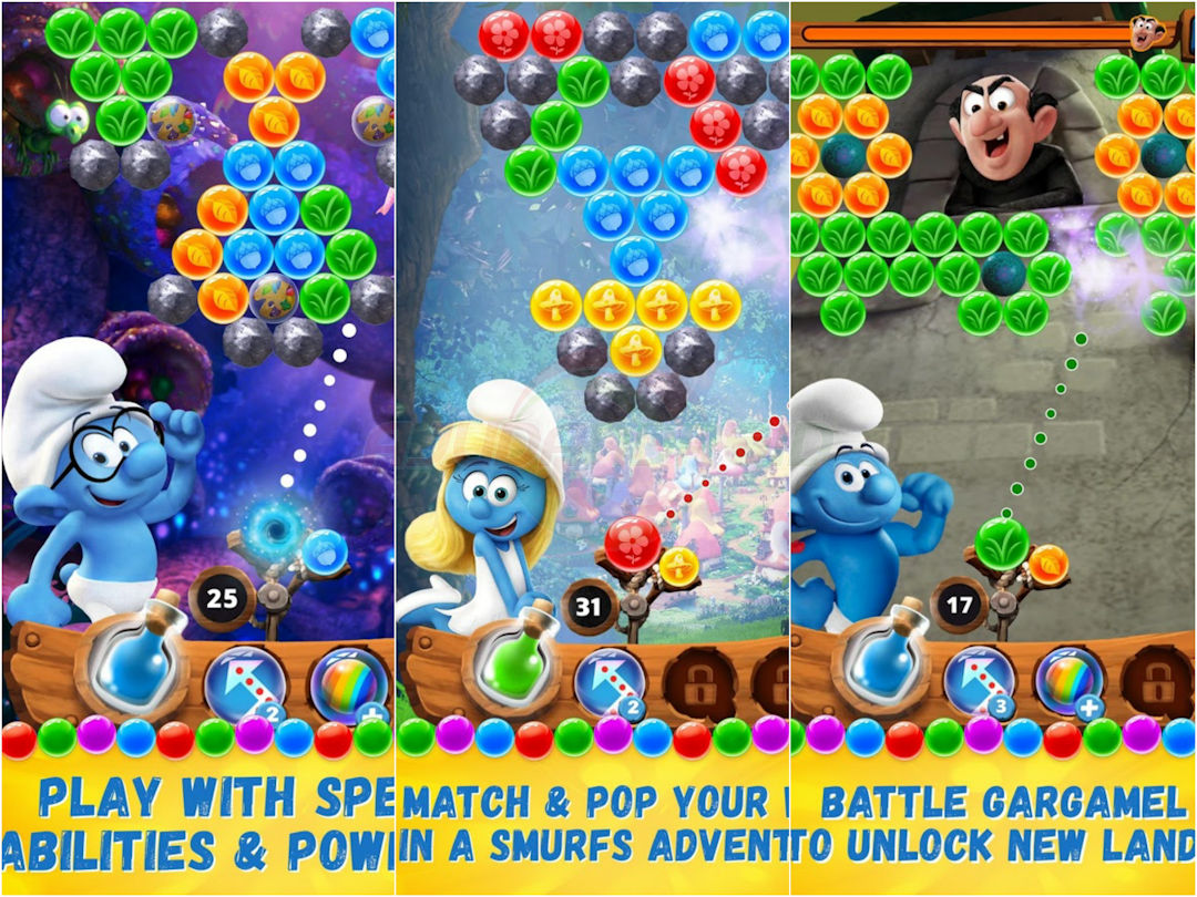 Smurfs Bubble Story é o novo jogo para o sistema Android, agora no estilo puzzle
