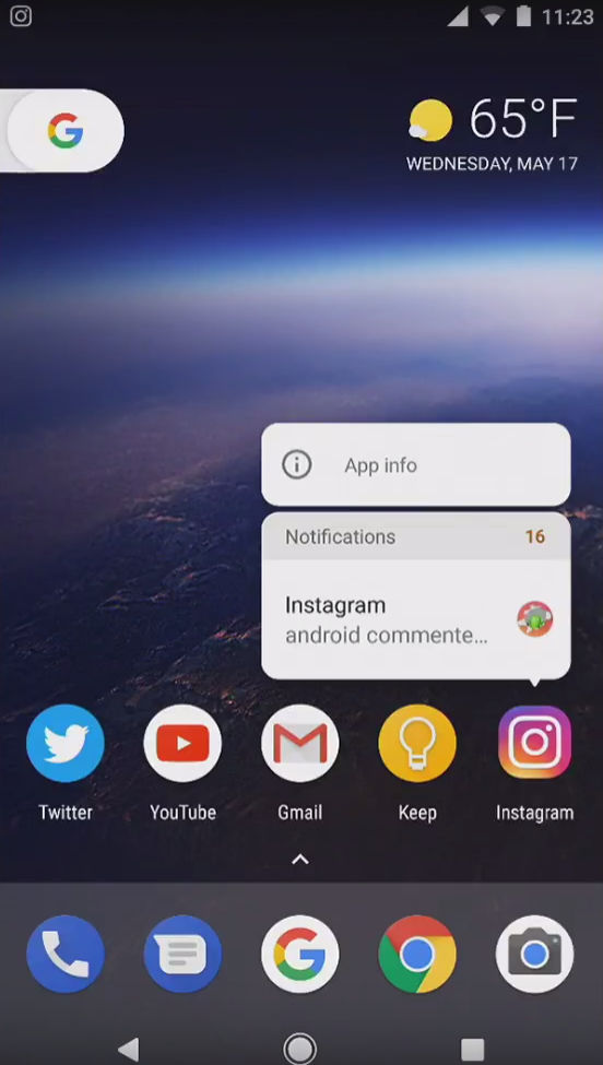 Android O Pontos de notificações