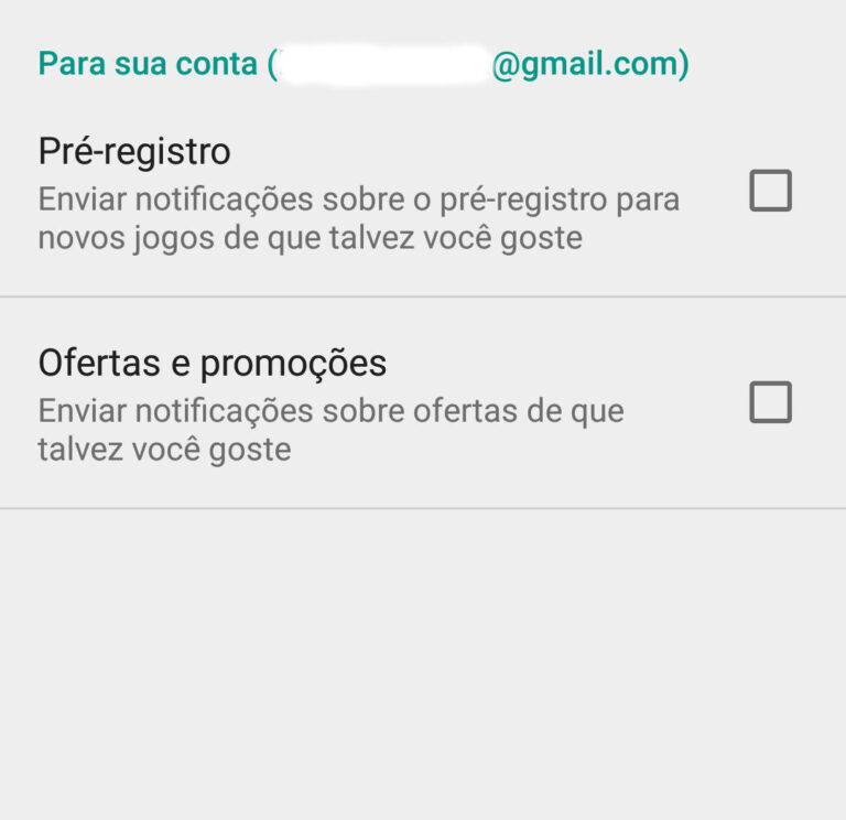Notificações Google Play dicas de pré-registro e ofertas e promoções