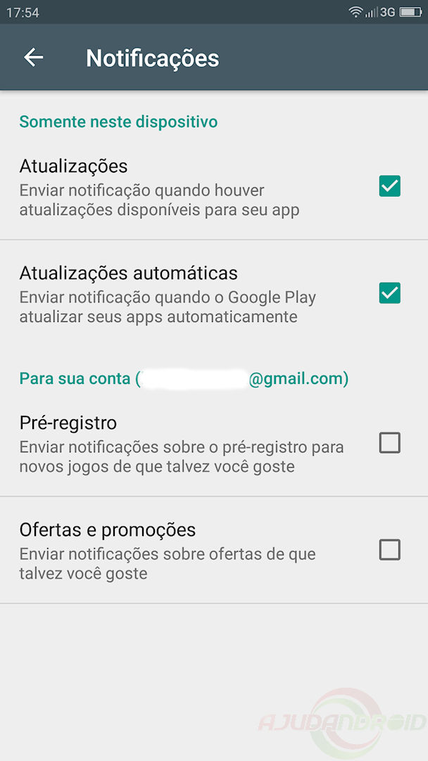 Notificações Google Play dicas de pré-registro e ofertas e promoções