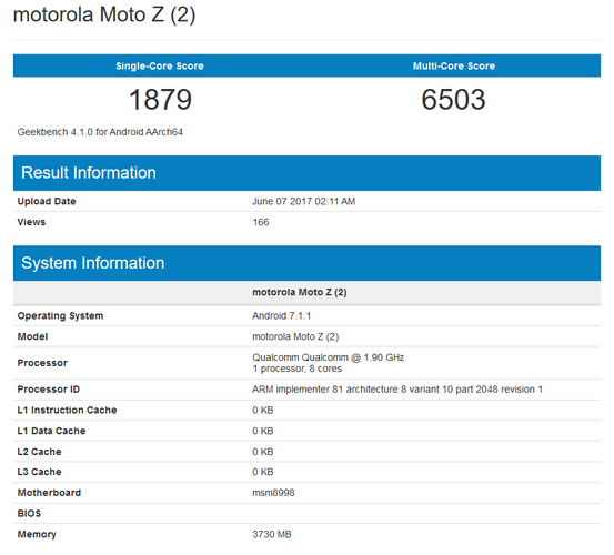 Moto Z2 Benchmark