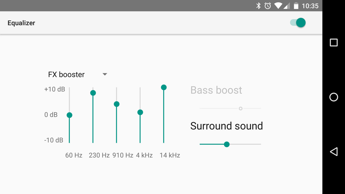 Google Play Música equalizador