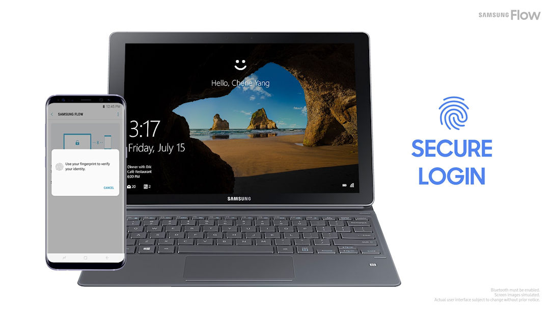 Com Samsung Flow você pode acessar vários dispositivos e até desbloquear o PC utilizando a digital do Galaxy S8