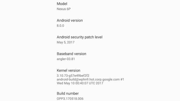 Android 8.0 Oreo identificação