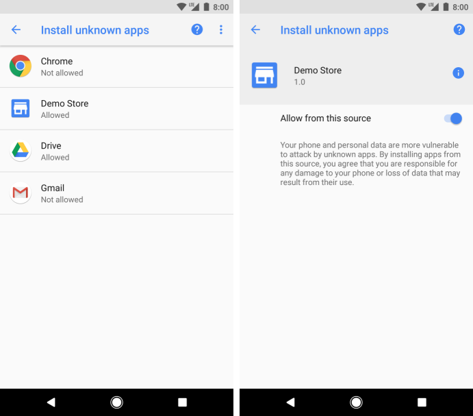 Fontes desconhecidas permissão Android 8.0 Oreo