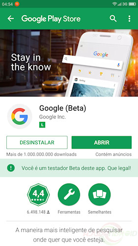 Google Play Web no navegador mobile mostra botão Abrir no App Play Store