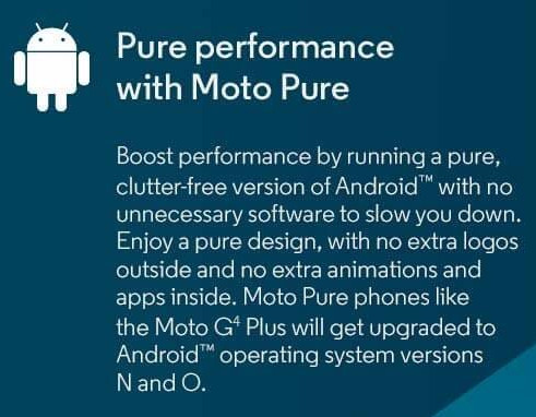 Moto G4 Plus Android Oreo