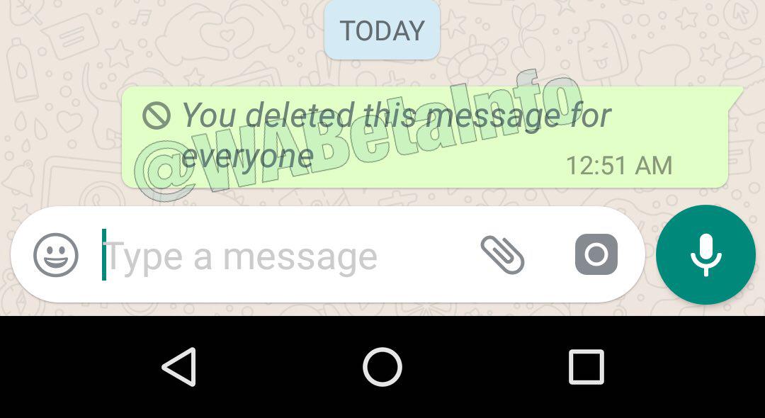 WhatsApp apagar mensagens enviadas