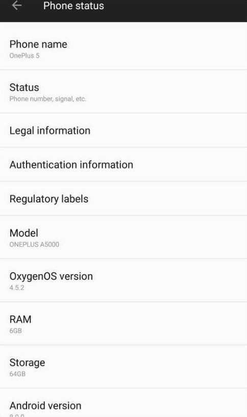ROM beta do Android Oreo para o OnePlus 5 vaza