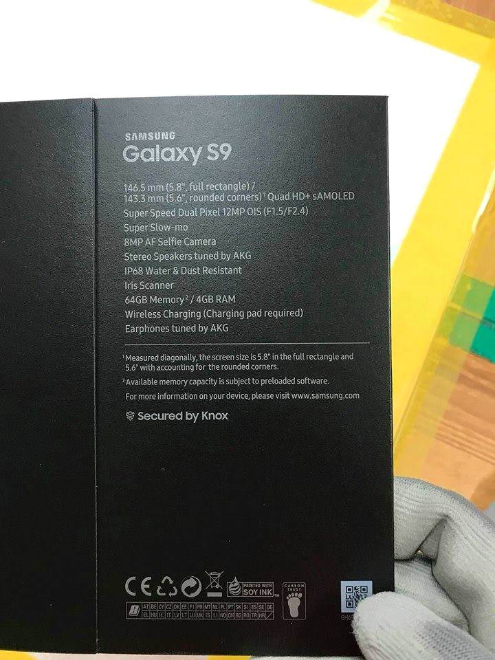 Galaxy S9 caixa
