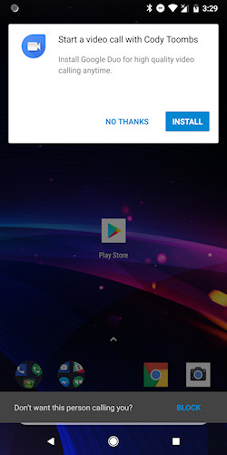 Google Duo sem app no Google Play Services