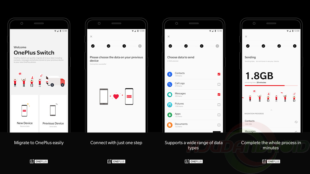 OnePlus Switch é o app da fabricante que permite migrar contatos e arquivos para seu novo smartphone