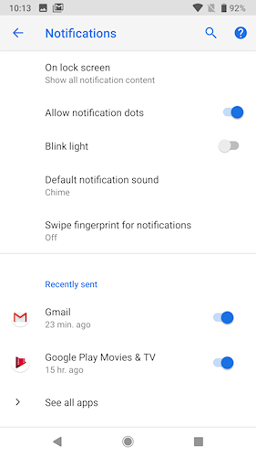 Android P notificação