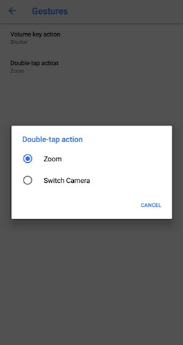Câmera do Google toque duplo