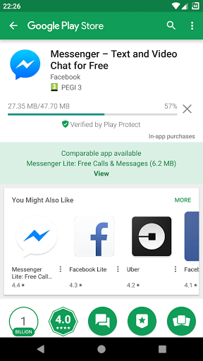 Google Play indicando aplicativos Lite e Go