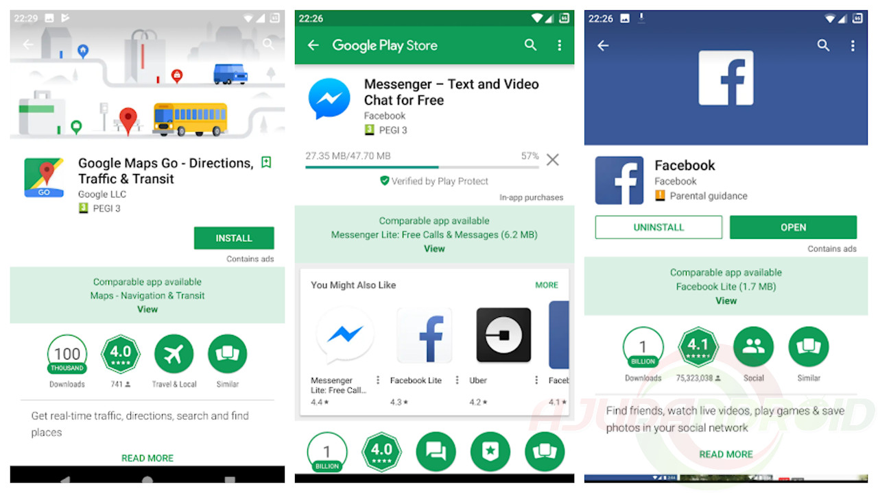 Loja Google Play começa a indicar quando um app tem versão mais leve