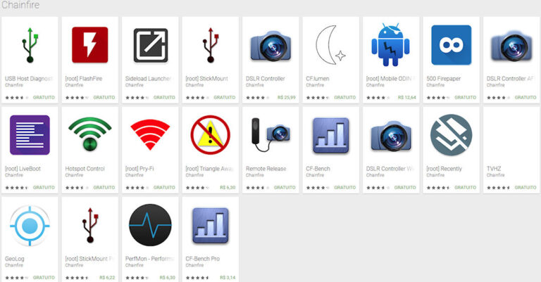 Chainfire aplicativos loja Google Play
