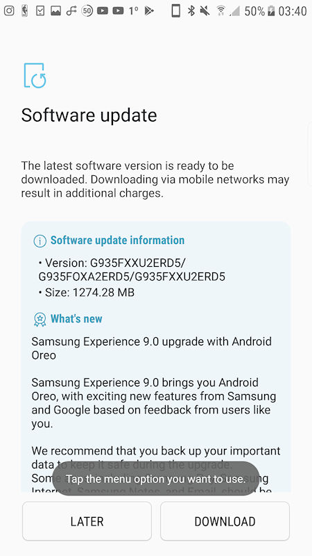 Galaxy S7 Android Oreo