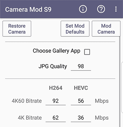 Galaxy S9 Zero Camera Mod