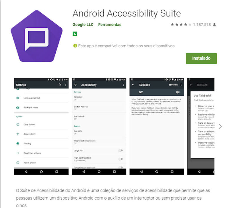 Suite de Acessibilidade do Android (Android Accessibility Suite)
