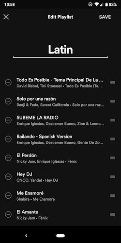 Spotify reorganizar playlists