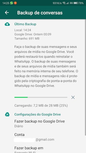 WhatsApp backup