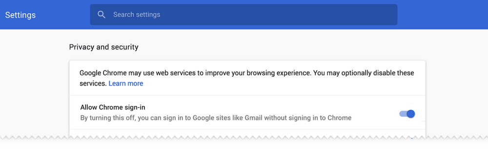 Chrome 70 sincronização de contas