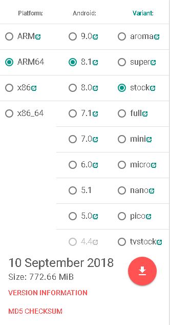 GApps compatível com Android 9 Pie