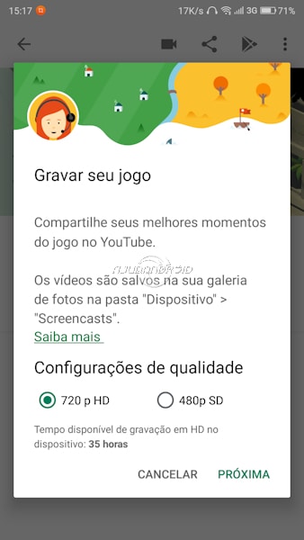 Google Play Games gravação de jogos