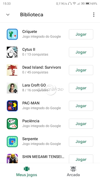 Google Play Games Jogos integrados