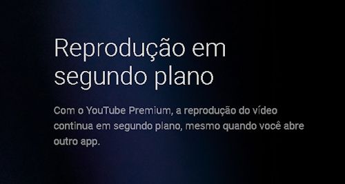 YouTube Premium reprodução em segundo plano