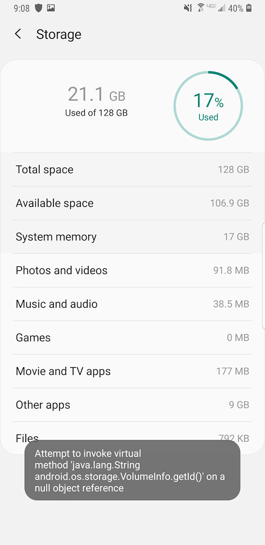 Android 9 Pie Samsung armazenamento adotável