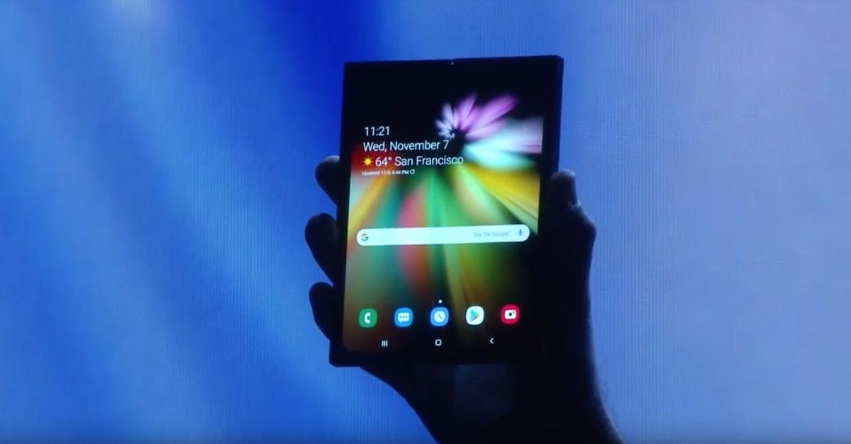 Samsung telefone flexível com tela Infinity Flex Display