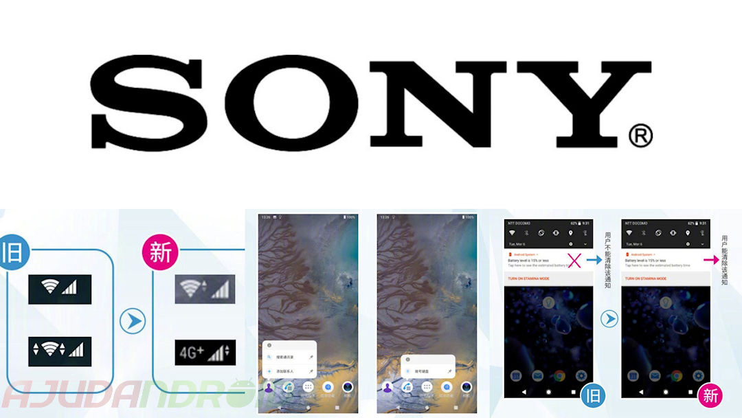 Novidades personalização Sony do Android 9 Pie