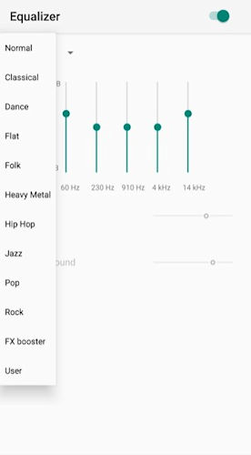 YouTube Music equalizador de áudio