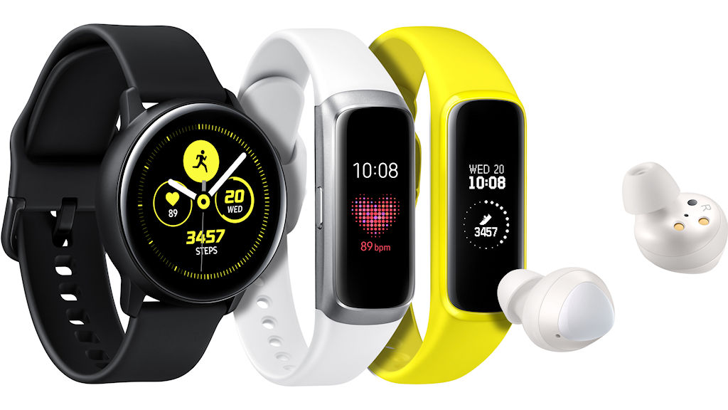 Galaxy Watch Active, Galaxy Fit, Galaxy Fit E e Galaxy Buds