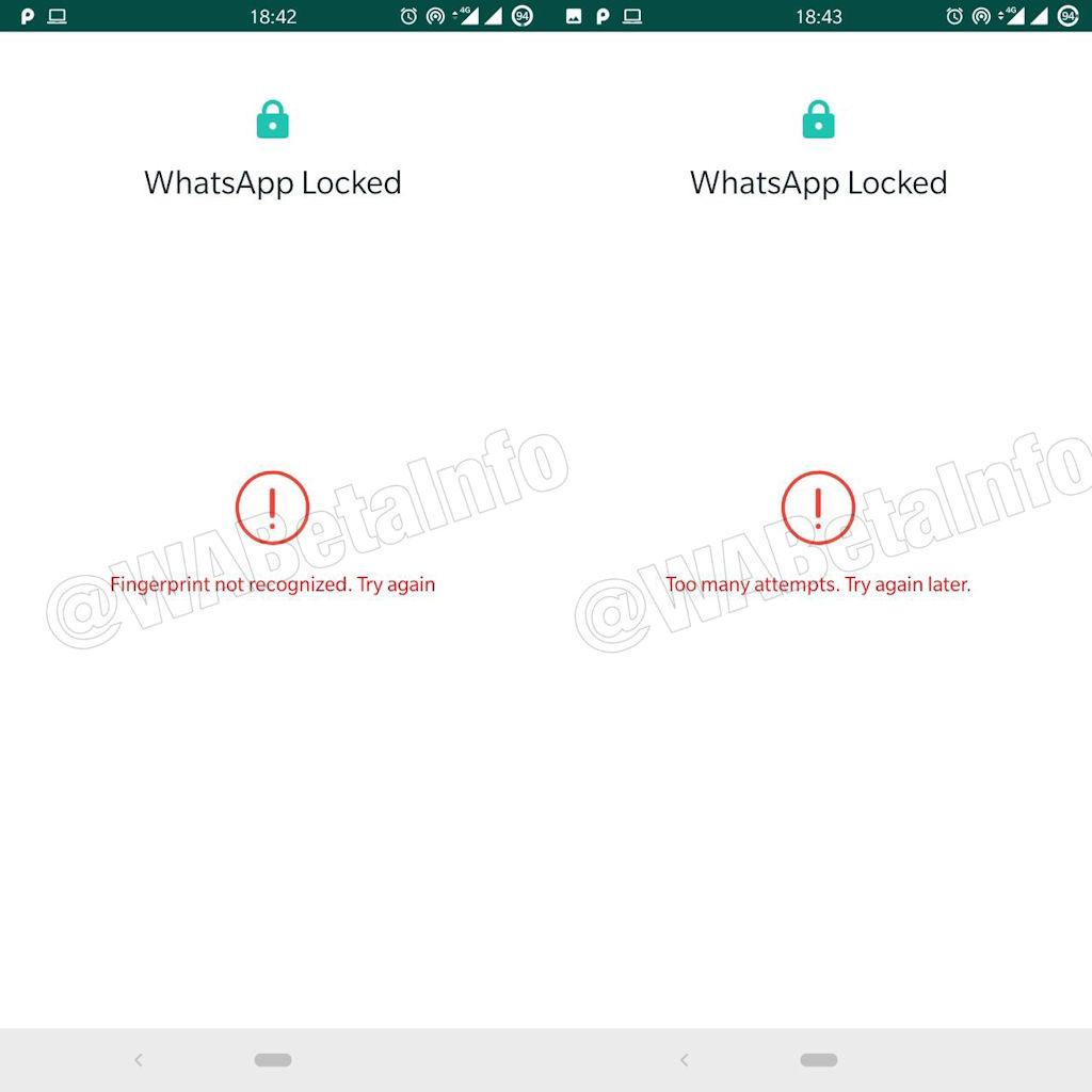 WhatsApp desbloqueio com leitor de digital