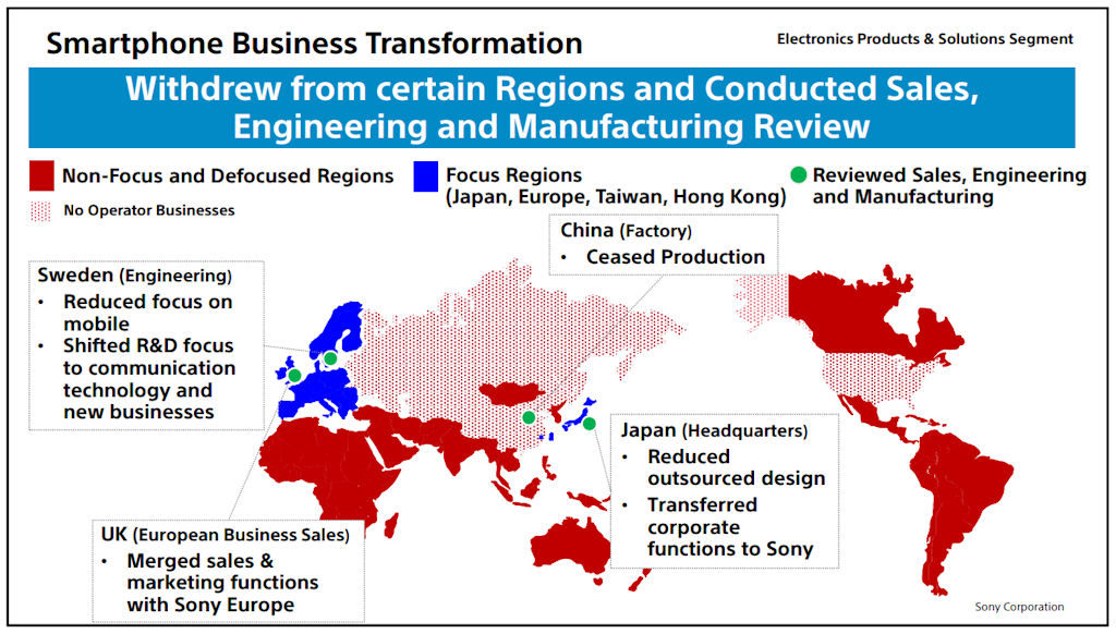 Sony mapa de países abandonados pela fabricante