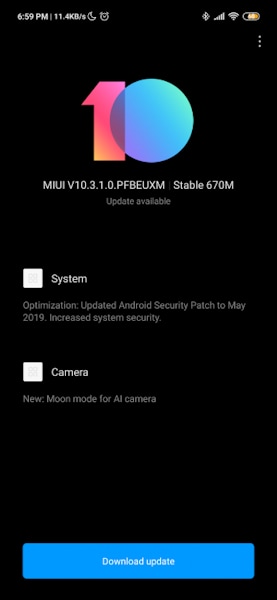 MI 9 SE MIUI 10.3.1.0