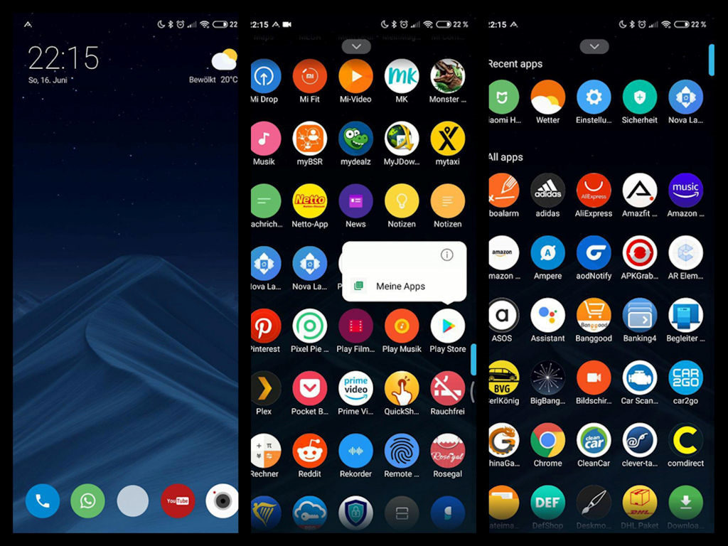 MIUI Launcher gaveta de aplicativos