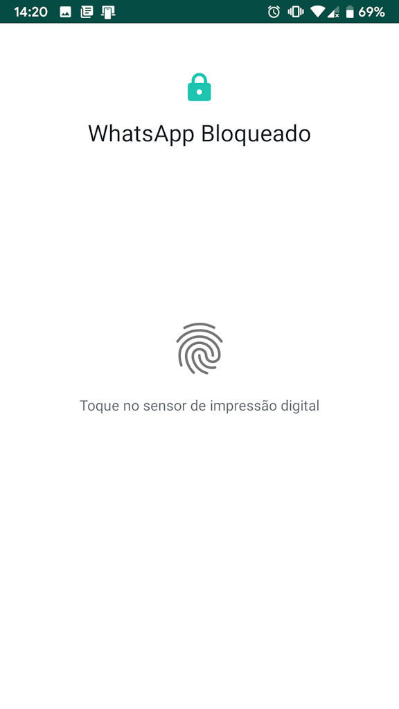 Bloqueio de impressão digital no WhatsApp