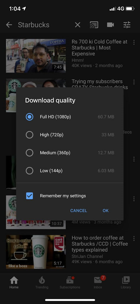 Youtube Premium download 1080p